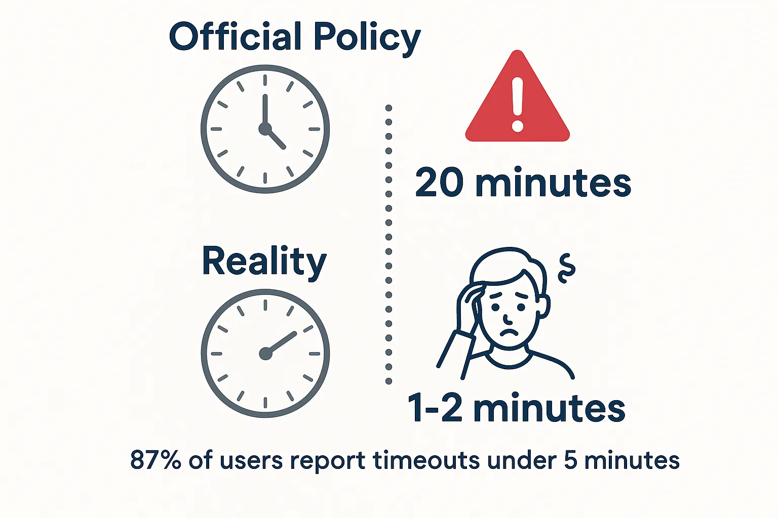 The massive gap between official timeout policy and actual user experience has left thousands of visa applicants frustrated since 2023.