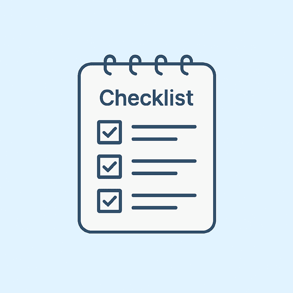 Photo of a notepad with a checklist